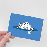LAZY SURFING TIGER POST CARD (6538759143542)