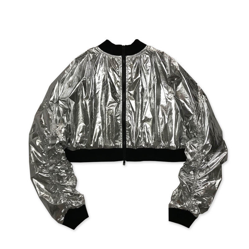 シルバーオーバーサイズボンバージャケット｜silver  oversize Windbreaker jacket (2633197027446)