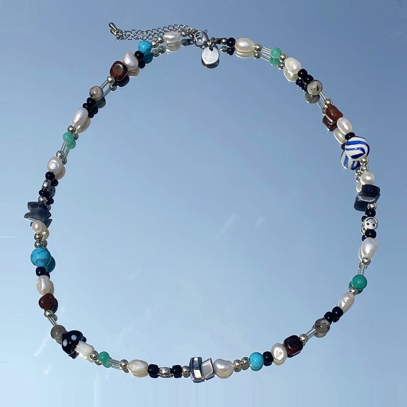 マルチビーズネックレス03/multi beads necklace 03