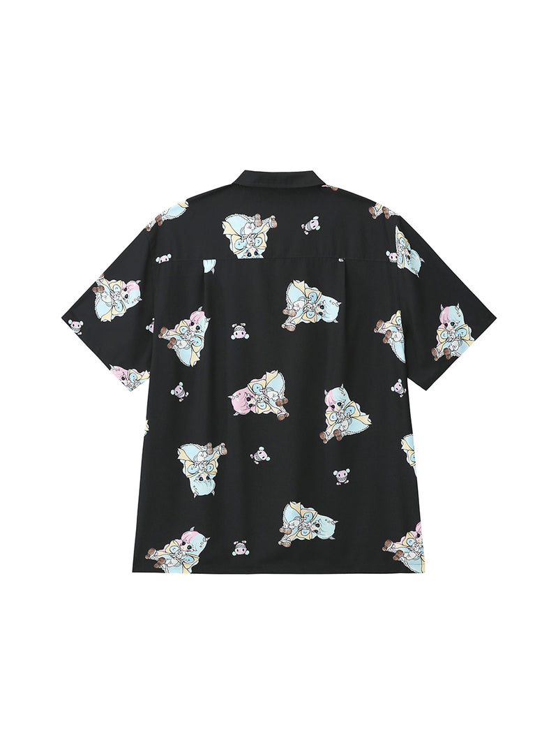 0 7 coke devil hawaiian shirt - BLACK (6567596327030)