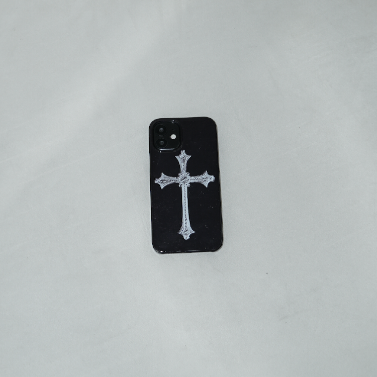 [MADE] cross hard phone case (glossy black)