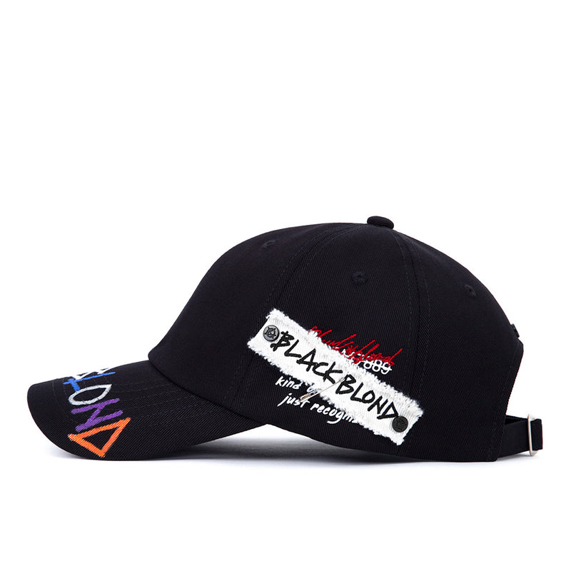 BBD Slogan Patch Rainbow Graffiti Logo Cap (Black) (6678021111926)