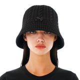 リボンサマーニットハット / Ribbon Summer Knit Hat [Black]