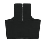 neck warmer wide collar zip-up knit black (6615475650678)