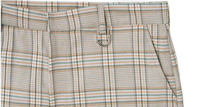 Cropped slacks - Beige check (4622120353910)