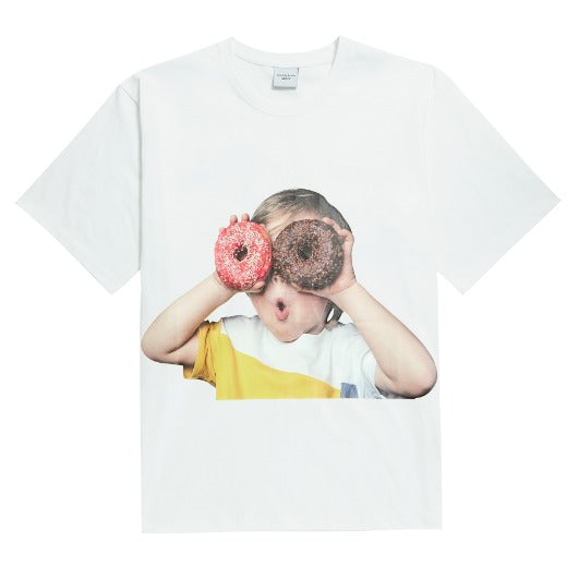 ドーナツ1R半袖Tシャツ/ADLV BABY FACE SHORT SLEEVE T-SHIRT WHITE DONUTS 1 R