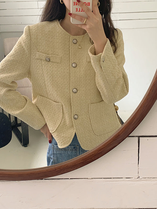 Powdery Spring Pastel Tweed Loose Fit Jacket (3 colors)