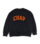 Chap Logo over Fit Sweatshirt(Navy) (6629106647158)