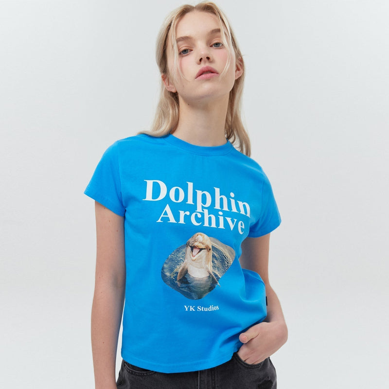 ドルフィンアーカイブTシャツ/Dolphin archive half sleeve tshirt women
