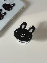 ブラックバニースマホグリップ / Black bunny tok (Grip tok, smart tok)
