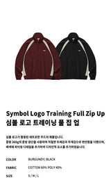 Symbol Logo Training Full Zip Up-Burgundy