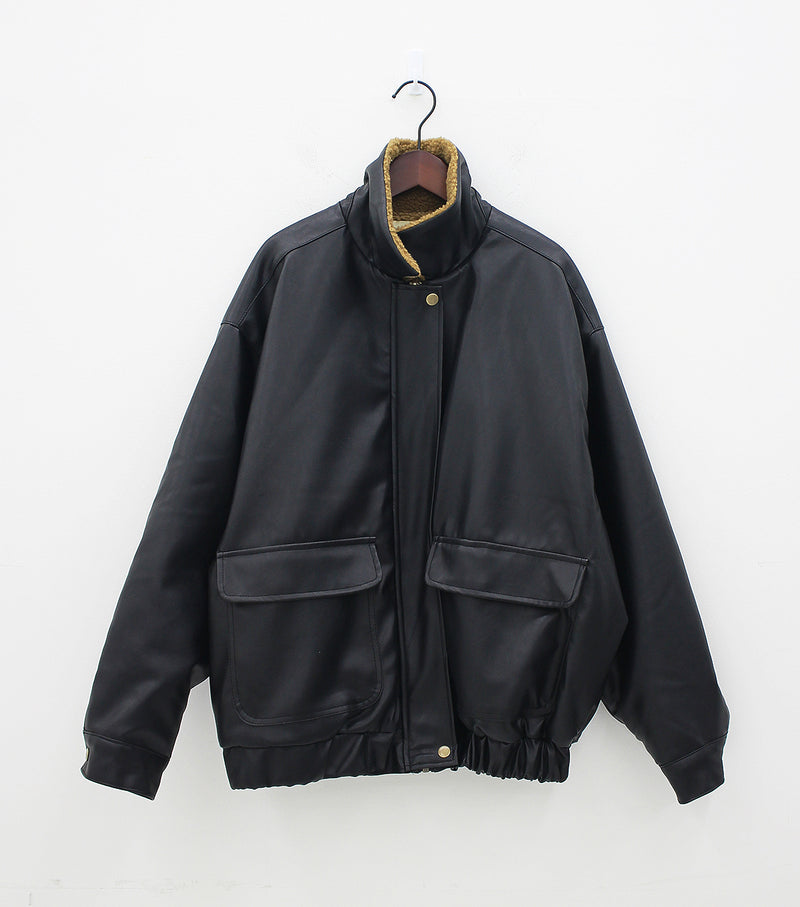 ウールレザージャンパー / Wool leather jumper (2color)