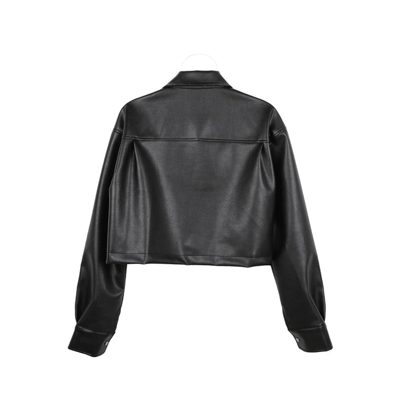 3 TAP French Leather Crop Shirt Jacket (2color)