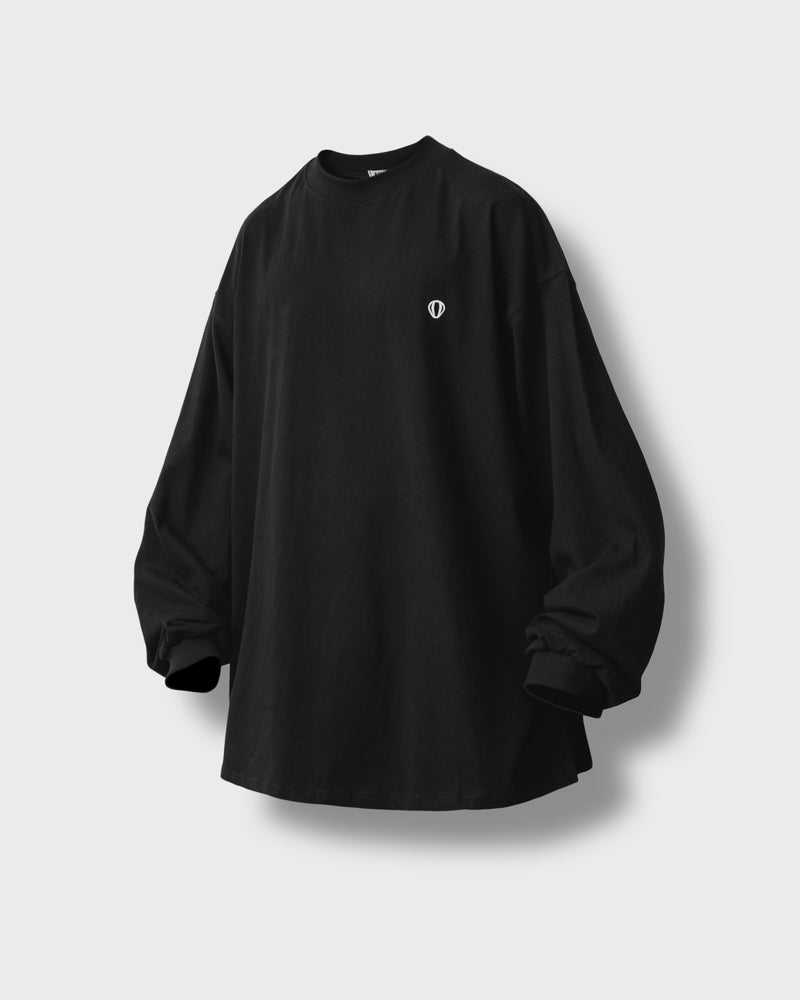 レイヤードベーシックトリムロングスリーブTシャツ/Layered Basic Trim Long Sleeve - Black