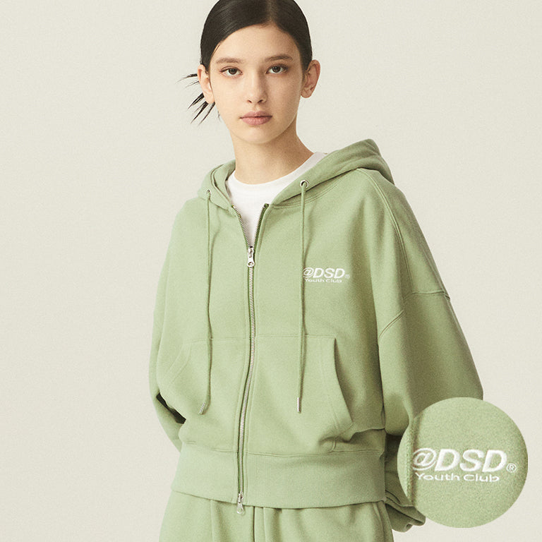 ODSDロゴクロップドフードジップアップ / ODSD LOGO SWEAT CROPPED HOOD ZIP-UP - 4COLOR