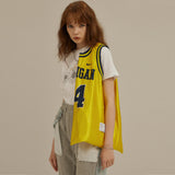 バスケットボールユニフォームアップサイクリングトートバッグ/Basketball Uniform Upcycling Tote-bag_Yellow