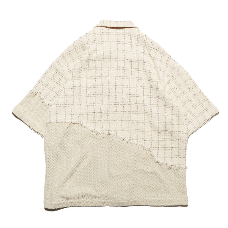 チェック＆レースダメージシャツ / check & lace damanged shirt