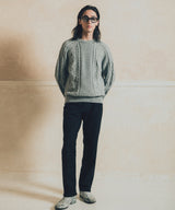 Fisherman knit sweater_melange gray