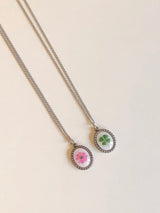 フラワーペンダントネックレス/Flower Pendant Necklace (2 Designs)