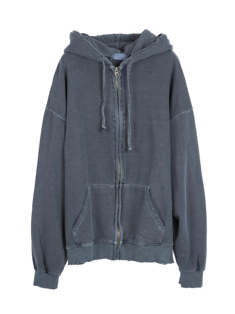 【Raucohouse】Vintage dying hoodie zip-up