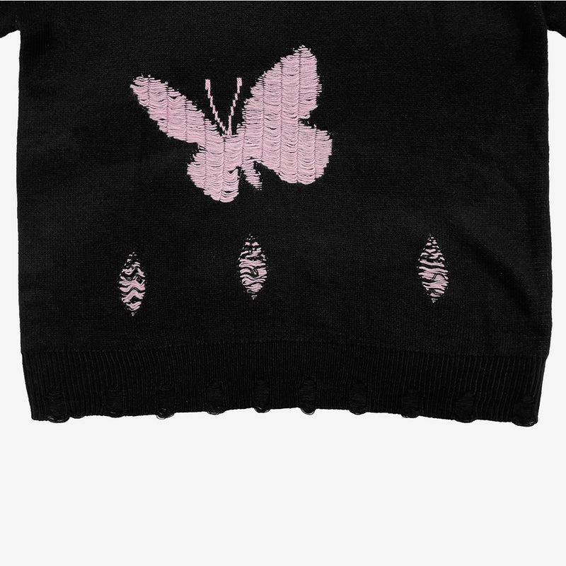 ランミバタフライダメージニット/Ranmi Butterfly Damage Knit