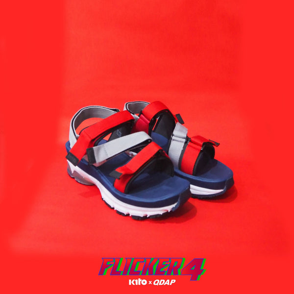 "Flicker Four" QDAP X KITO Navy/Red/Gray Sandals (4631380951158)