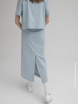 セットアップシンプルフロントスリットスカート / (SK-4608)Setup Simple Front Slit Skirt