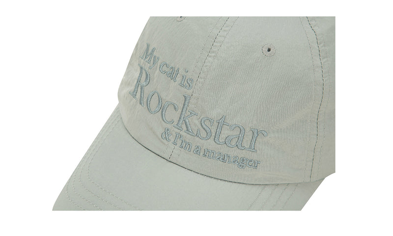 Rockstar cat Nylon cap (Light grey)