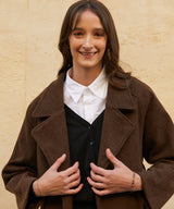 ウールブレンドローブコート/RCH wool blended robe coat brown