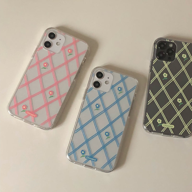 flower check iphone case (6648685396086)