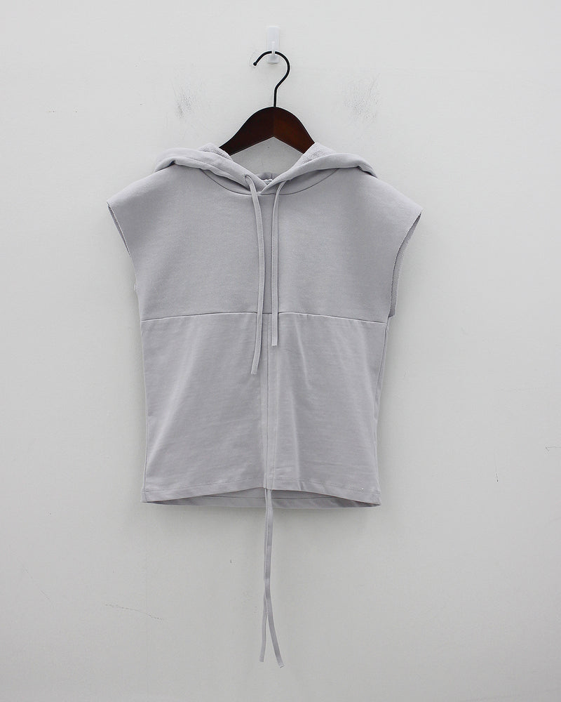 シャーリングスリーブレスフード / Shirring sleeveless hood (2color)