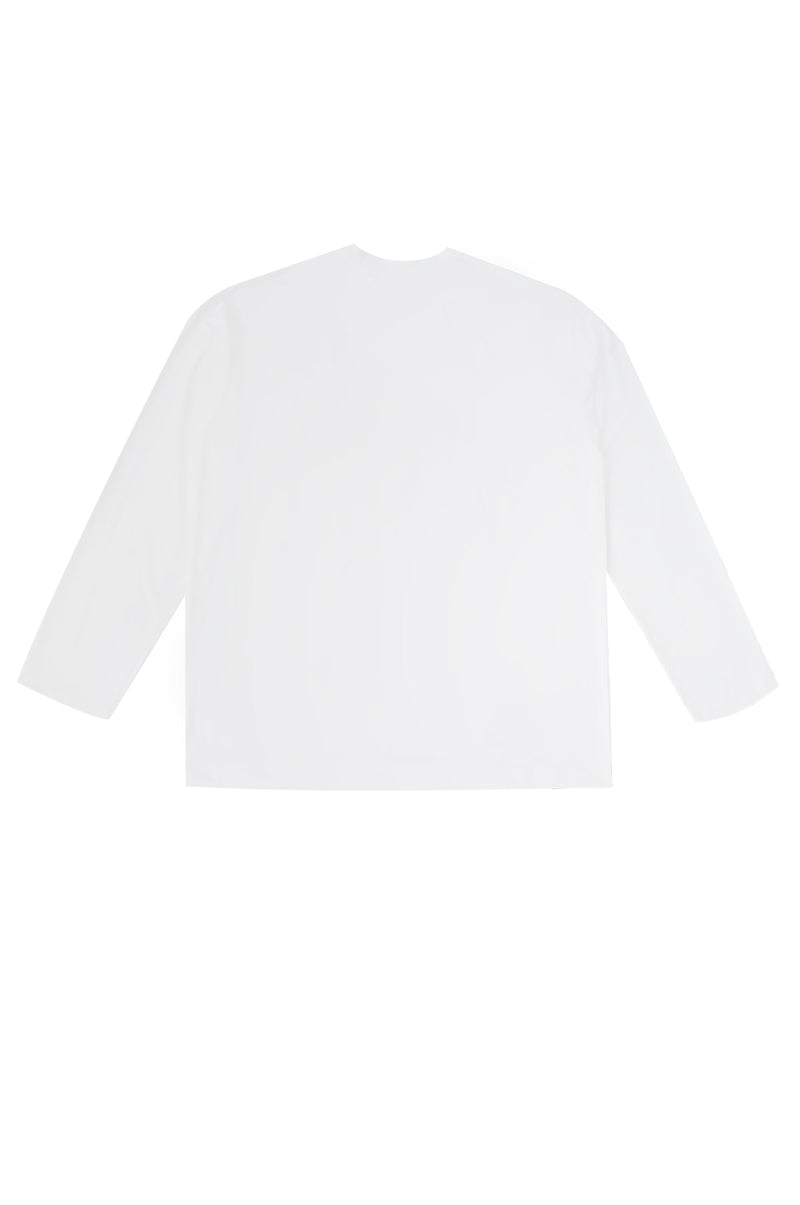 セリフロゴオーバーフィットラッシュロングスリーブTシャツ/serif logo overfit rash long sleeve T-shirt (white)