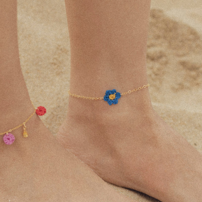Daisy knit point anklet (6600746467446)
