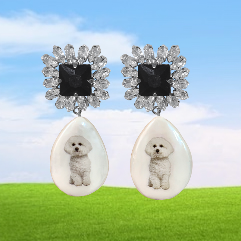 Bichon earrings (6596672192630)