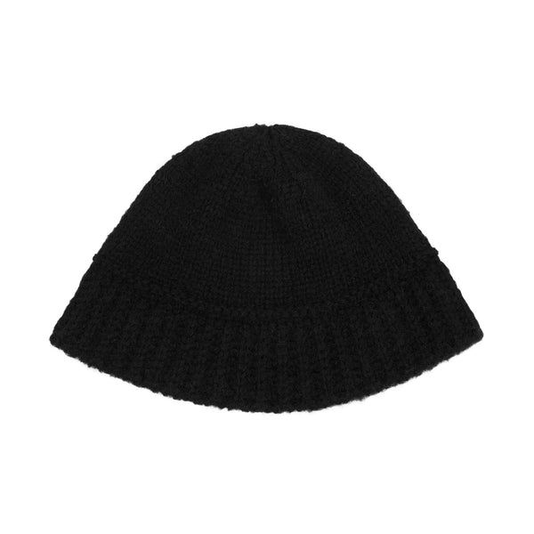 モノグラムラベルウールニットバケットハット/Monogram Label Wool Knit Bucket Hat Black