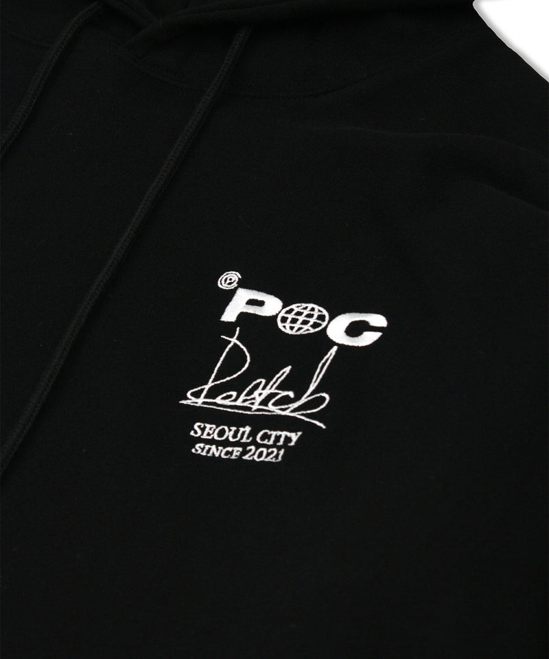 サイン_ロゴ フード スウェットシャツ/ Sign_Logo Hooded Sweatshirt BLACK (6613177860214)