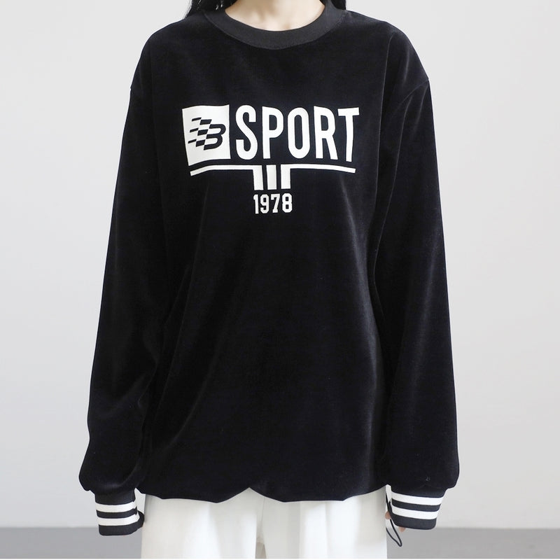 ウィップルベルベットスポーティースウェットシャツ/(Unisex) Whipple Velvet Sporty Sweatshirt