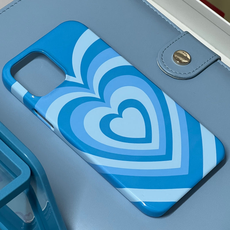 ハートビームブルーグロッシィハードケース / heart beam  blue glossy hard case (6626171256950)