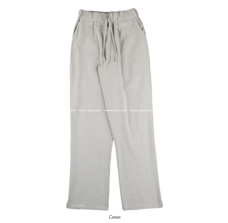 ハローリネンカッティングロングワイドパンツ / #Hello Linen Cutting Long Wide Pants (5color)