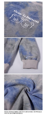 [tiedye] doublebear Sweatshirt - blue (6636675629174)
