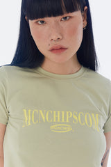 アークロゴクロップTシャツ / Arch-logo crop Tee (lime)