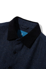 コントラスティングポイントコーデュロイシャツ/Contrasting point corduroy shirt S112 Navy&Black