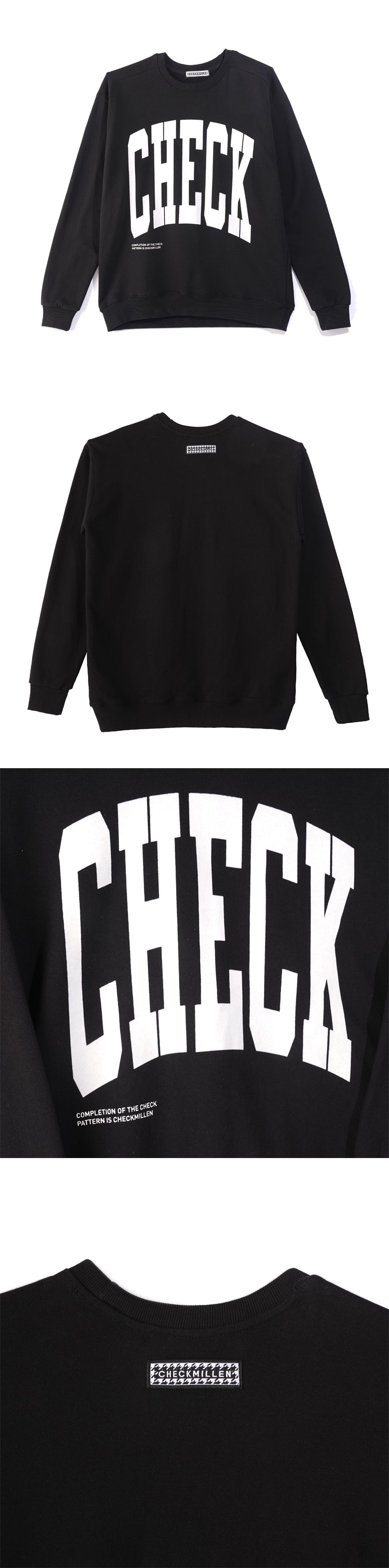チェックスウェットシャツ / CHECK SWEATSHIRT (BLACK)