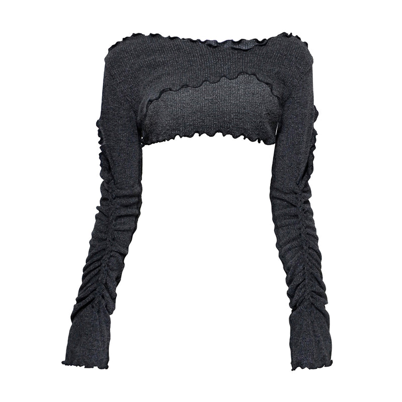 braid knit arm warmer - charcoal (6643736903798)
