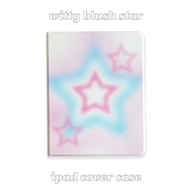 witty blush star iPad case (pink+sky blue)