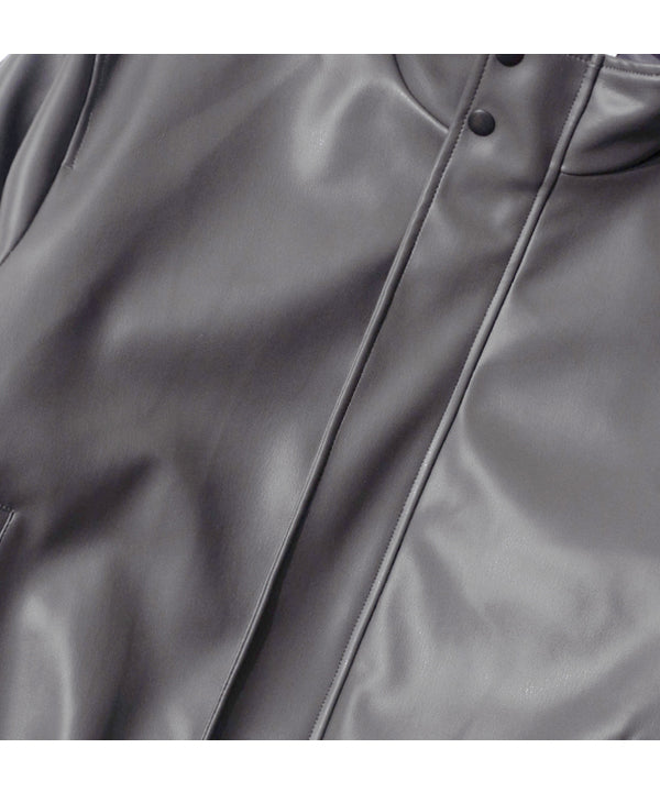 LS ビーガンレザーヒドゥンジャケット/LS Vegan Leather Hidden Jacket (Charcoal)