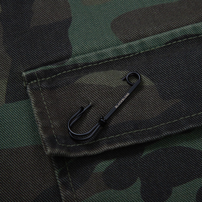 サイドスプレーカスタムカモジップアップフードジャケット / BBD Side Sprayed Custom Camo Zip Up Hood Jacket (Khaki)