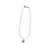 [NIROSERENDIPITY] AMETHYST PURPLE POINT PEARL NECKLACE (6658087551094)