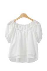 [MADE] Lily Summer Two-Way Off-Shoulder Puff Cropped Short-Sleeved Blouse (2 colors)