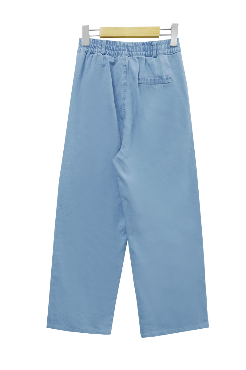 Haus Summer Banding Light Blue Medium Blue Wide Denim Pants (2 colors)